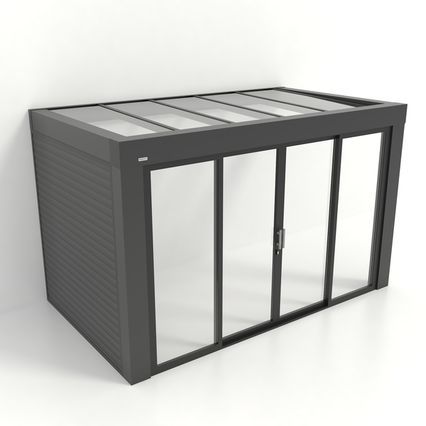 Kastrex Premium Tuinkamer Aluminium - Luxe Buitenruimte met Glazen Dak - Gratis Montage – Antraciet