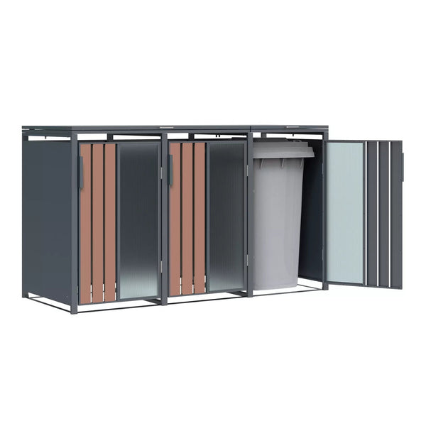 Kliko Ombouw Kast - Voor 3 Containers - Weerbestendig & Onderhoudsvrij - Gecoat Staal