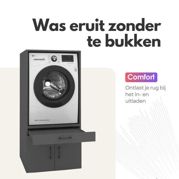 Washing machine cabinet, 1 piece - 67x205x67cm - Anthracite