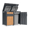 Kastrex Container Conversion Cabinet - For 2 Wheelie Bins - Weatherproof & Maintenance-free - Coated Steel