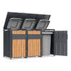 Kliko Ombouw Kast - Voor 3 Containers - Weerbestendig & Onderhoudsvrij - Gecoat Staal - Wood