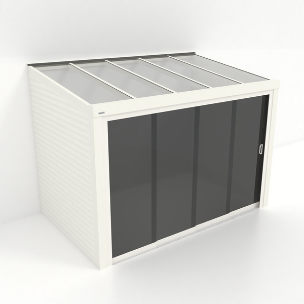 Kastrex Tuinkamer Aluminium - Luxe Buitenruimte met Glazen Dak - Privacy Glas - Gratis Montage - Wit