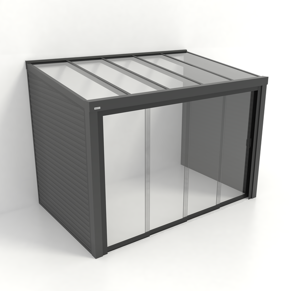 Kastrex Tuinkamer Aluminium - Luxe Buitenruimte met Glazen Dak - Gratis Montage - Antraciet