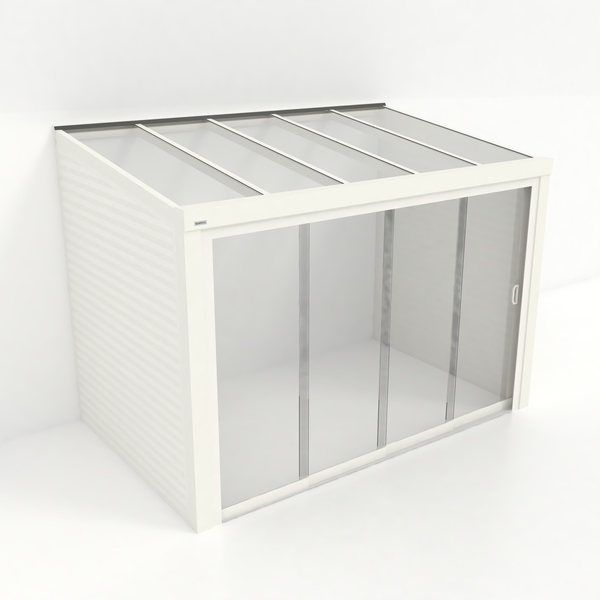 Kastrex Tuinkamer Aluminium - Luxe Buitenruimte met Glazen Dak - Gratis Montage - Wit