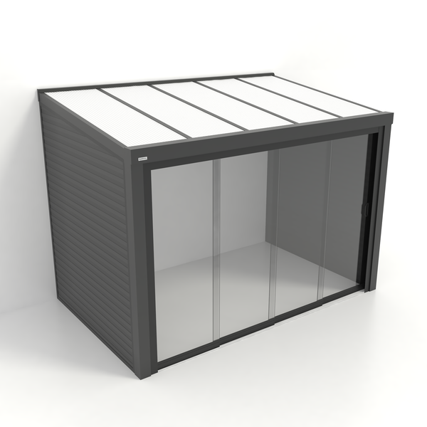 Kastrex Tuinkamer Aluminium - Luxe Buitenruimte met Polycarbonaat Dak - Gratis Montage - Antraciet