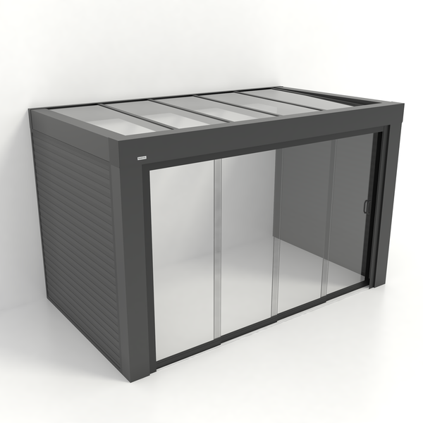 Kastrex Premium Tuinkamer Aluminium - Luxe Buitenruimte met Glazen Dak - Gratis Montage – Antraciet