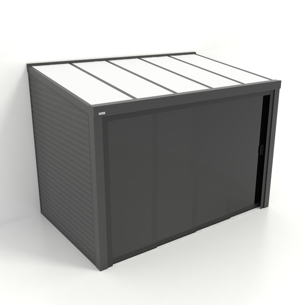 Kastrex Tuinkamer Aluminium - Luxe Buitenruimte met Polycarbonaat Dak - Privacy Glas - Gratis Montage - Antraciet