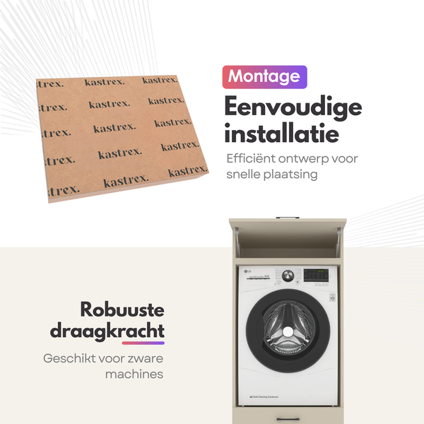 Dryer on washing machine cabinet 4-piece - 247x205x67cm – Greige
