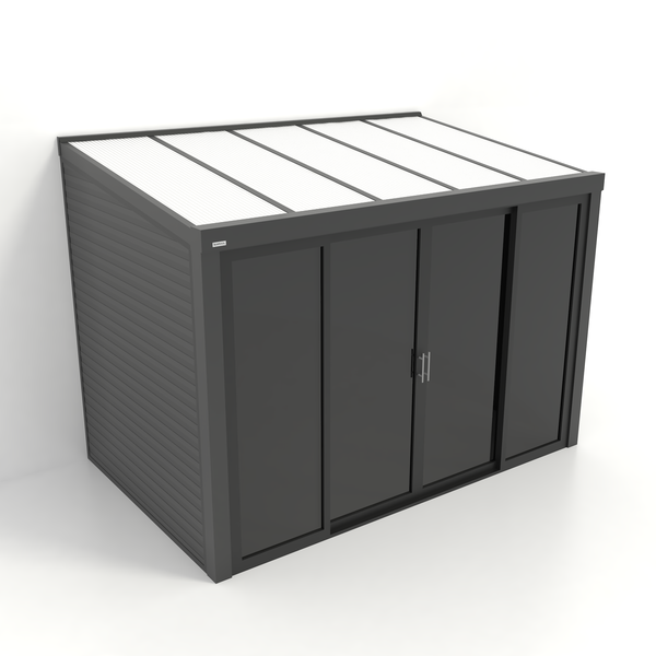 Kastrex Tuinkamer Aluminium - Luxe Buitenruimte met Polycarbonaat Dak - Privacy Glas - Gratis Montage - Antraciet