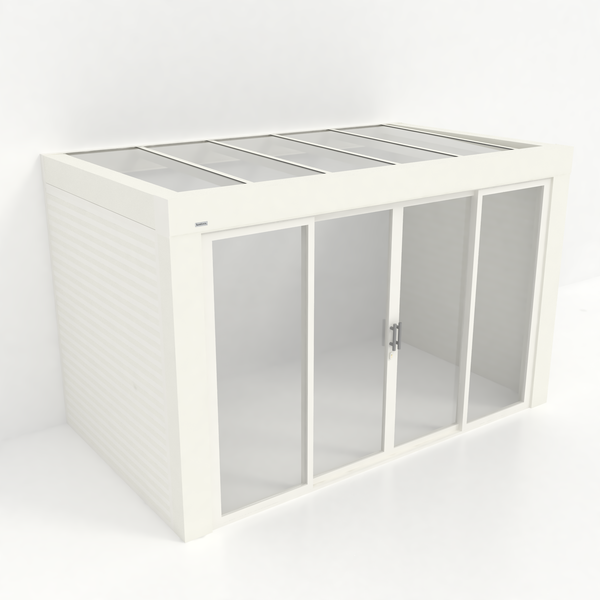 Kastrex Premium Tuinkamer Aluminium - Luxe Buitenruimte met Glazen Dak - Gratis Montage – Wit