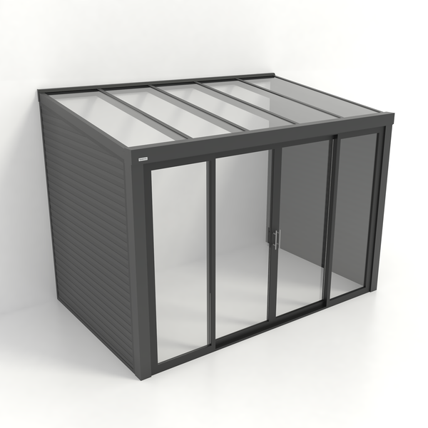 Kastrex Tuinkamer Aluminium - Luxe Buitenruimte met Glazen Dak - Gratis Montage - Antraciet