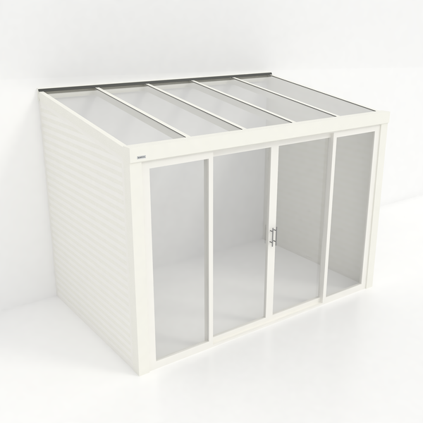 Kastrex Tuinkamer Aluminium - Luxe Buitenruimte met Glazen Dak - Gratis Montage - Wit