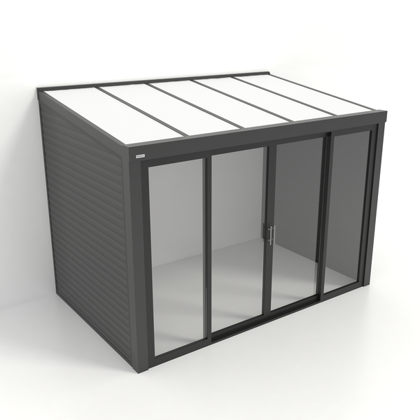 Kastrex Tuinkamer Aluminium - Luxe Buitenruimte met Polycarbonaat Dak - Gratis Montage - Antraciet