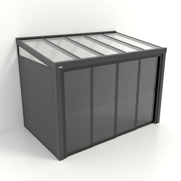 Kastrex Tuinkamer Aluminium - Luxe Buitenruimte met Glazen Dak - Privacy Glas - Gratis Montage - Antraciet