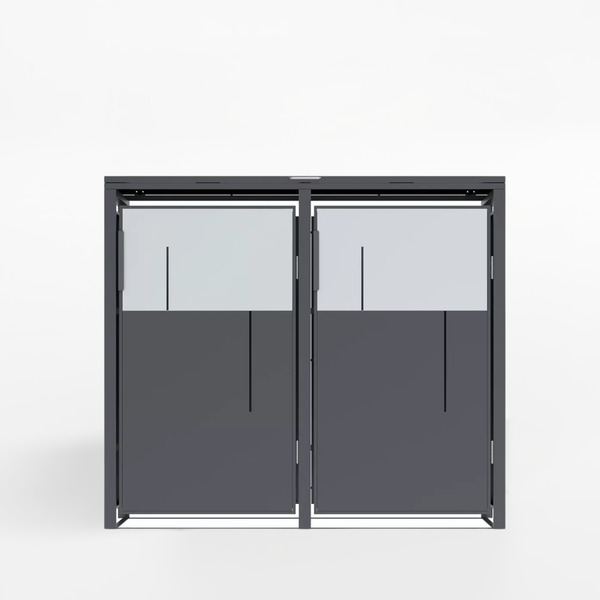 Kliko Ombouw Kast - Voor 2 Containers - Weerbestendig & Onderhoudsvrij - Gecoat Staal - Antraciet