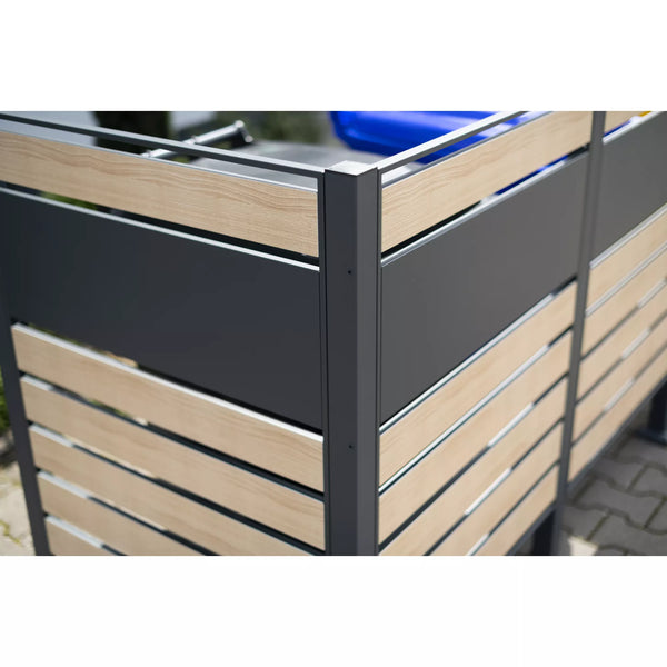 Container Ombouw - Voor 3 Kliko's - Weerbestendig & Onderhoudsvrij - Gecoat Staal - Wood