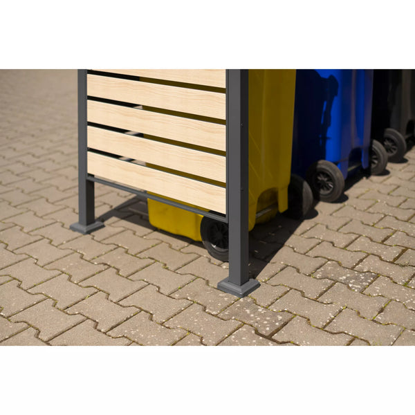 Container Ombouw - Voor 4 Kliko's - Weerbestendig & Onderhoudsvrij - Gecoat Staal - Wood