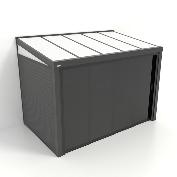 Kastrex Tuinkamer Aluminium - Luxe Buitenruimte met Polycarbonaat Dak - Privacy Glas - Gratis Montage - Antraciet
