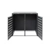 Armoire de conversion pour conteneurs Kastrex - Pour 2 poubelles à roulettes - Résistante aux intempéries et sans entretien - Acier revêtu