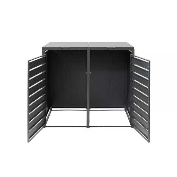 Armoire de conversion pour conteneurs Kastrex - Pour 2 poubelles à roulettes - Résistante aux intempéries et sans entretien - Acier revêtu