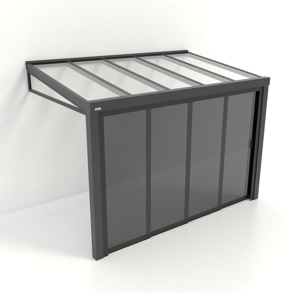 Kastrex Tuinkamer Aluminium - Luxe Buitenruimte met Glazen Dak - Privacy Glas - Gratis Montage - Antraciet