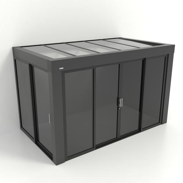 Kastrex Premium Tuinkamer Aluminium - Luxe Buitenruimte met Privacy Glas - Gratis Montage – Antraciet