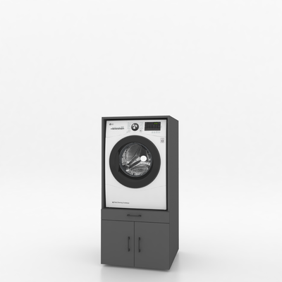 Washing machine cabinet, 1 piece - 67x145x67cm - Anthracite