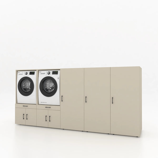 Wasmachinekast 5 delig - 314x145x67cm – Greige
