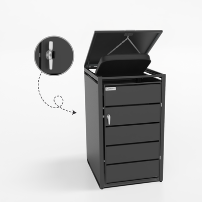 Kastrex Container Conversion Cabinet - For 1 Bin - Weatherproof & Maintenance-free - Coated Steel