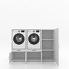 Wasmachinekast 3 delig - 194x145x67cm – Wit