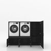 Wasmachinekast 3 delig - 194x145x67cm – Zwart Eiken