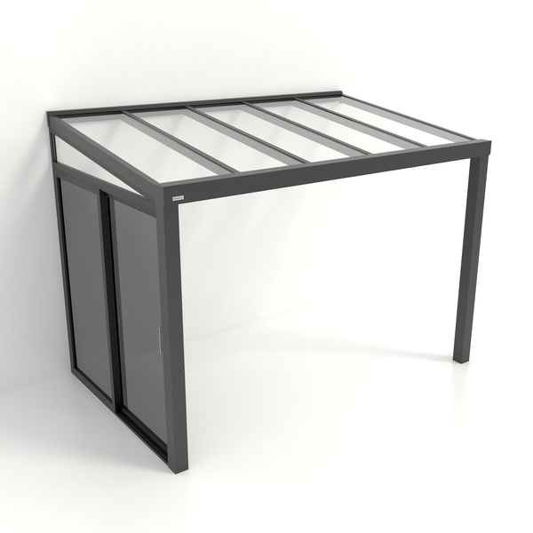 Kastrex Tuinkamer Aluminium - Luxe Buitenruimte met Glazen Dak - Privacy Glas - Gratis Montage - Antraciet