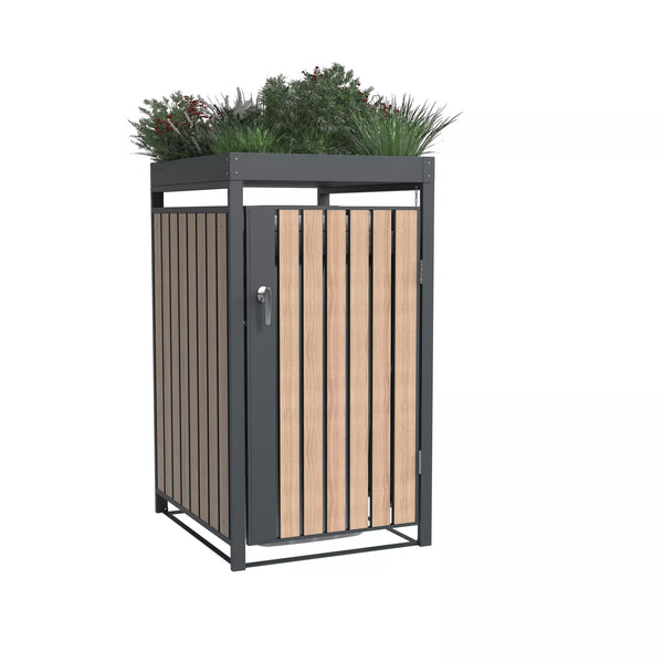 Container Ombouw Kast - Voor 1 Kliko - met Geïntegreerde Plantenbak - Weerbestendig & Onderhoudsvrij - Gecoat Staal