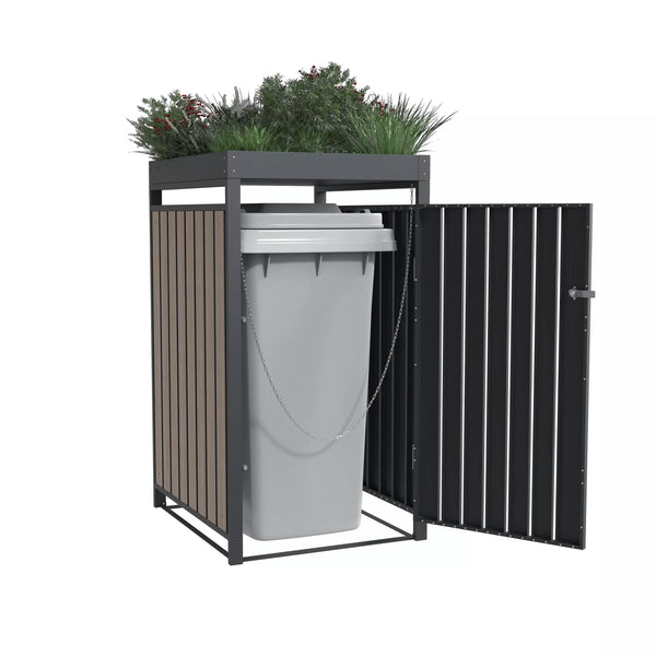 Container Ombouw Kast - Voor 1 Kliko - met Geïntegreerde Plantenbak - Weerbestendig & Onderhoudsvrij - Gecoat Staal