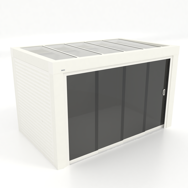 Kastrex Premium Terrasoverkapping Aluminium - Luxe Buitenruimte met Privacy Glas - Gratis Montage - Wit