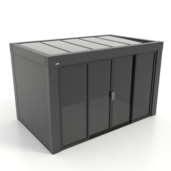 Kastrex Premium Terrasoverkapping Aluminium - Luxe Buitenruimte met Privacy Glas - Gratis Montage - Antraciet