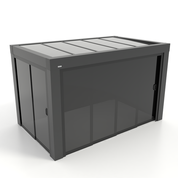 Kastrex Premium Terrasoverkapping Aluminium - Luxe Buitenruimte met Privacy Glas - Gratis Montage - Antraciet
