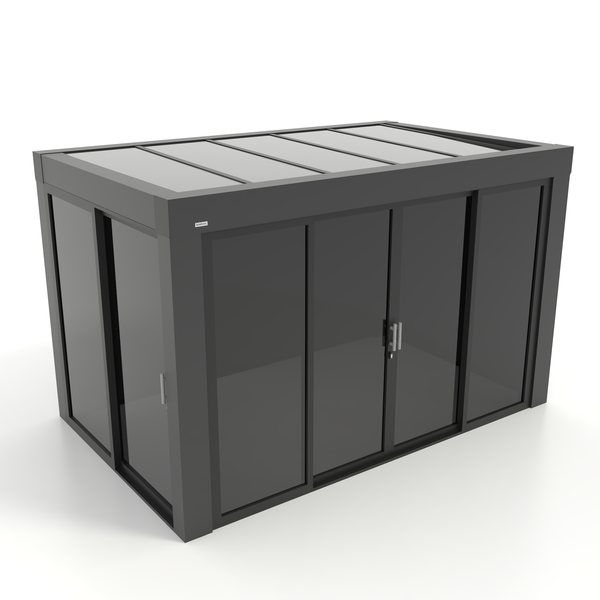 Kastrex Premium Terrasoverkapping Aluminium - Luxe Buitenruimte met Privacy Glas - Gratis Montage - Antraciet
