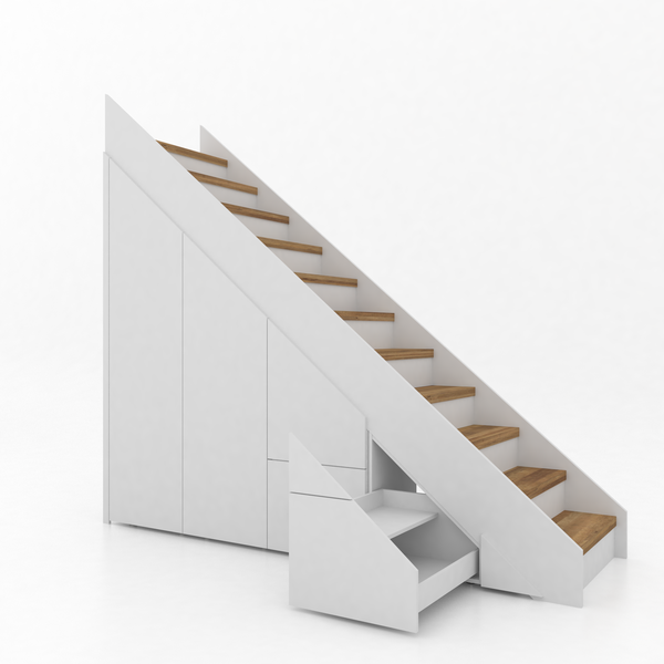 Trapkast Recht met 3 Lade 200-250cm
