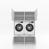Wasmachinekast 2 delig - 134x205x67cm – Wit
