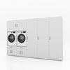 Wasmachinekast 5 delig - 314x205x67cm – Wit