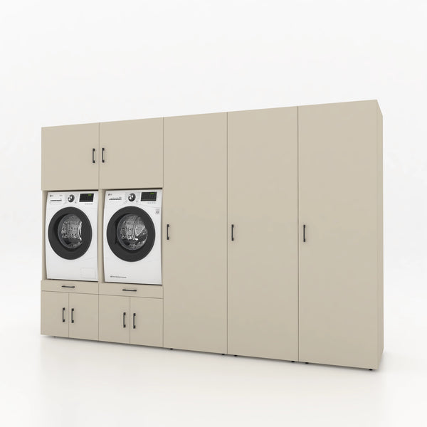 Wasmachinekast 5 delig - 314x205x67cm – Greige