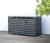 Armoire de conversion pour conteneurs Kastrex - Pour 2 poubelles à roulettes - Résistante aux intempéries et sans entretien - Acier revêtu