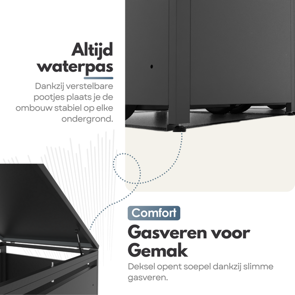 Kastrex Container Ombouw Kast - Voor 3 Kliko's - Weerbestendig & Onderhoudsvrij - Gecoat Staal