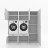 Wasmachinekast 3 delig - 194x205x67cm – Wit