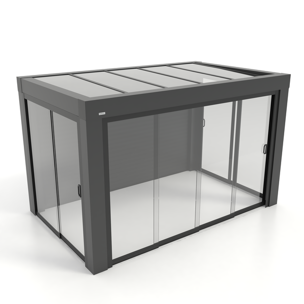 Kastrex Premium Terrasoverkapping Aluminium - Luxe Buitenruimte met Glazen Dak - Gratis Montage – Antraciet