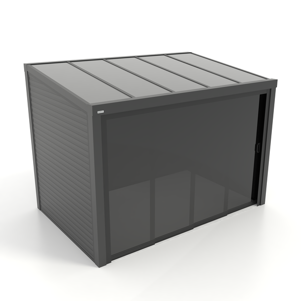 Kastrex Terrasoverkapping Aluminium - Luxe Buitenruimte met Glazen Dak - Privacy Glas - Gratis Montage - Antraciet