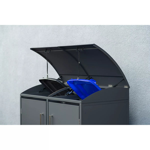 Armoire de conversion pour conteneurs Kastrex - Pour 2 poubelles à roulettes - Résistante aux intempéries et sans entretien - Acier revêtu