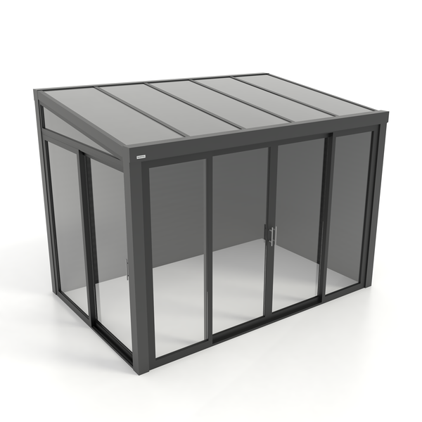 Kastrex Terrasoverkapping Aluminium - Luxe Buitenruimte met Glazen Dak - Gratis Montage - Antraciet