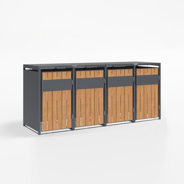 Kastrex Container Conversion Cabinet - For 2 Wheelie Bins - Weatherproof &amp; Maintenance-free - Coated Steel